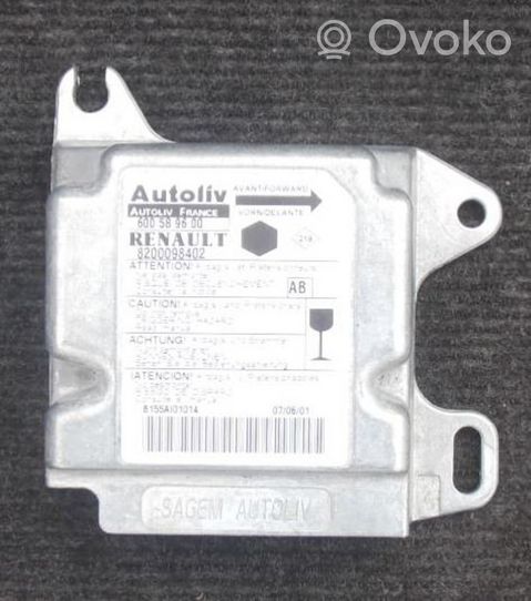 Renault Kangoo I Centralina/modulo airbag 8200098402