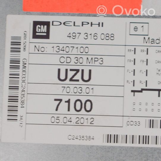 Opel Combo D Panel / Radioodtwarzacz CD/DVD/GPS 13407100497316088