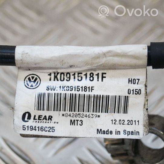 Seat Alhambra (Mk2) Câble négatif masse batterie 1K0915181F