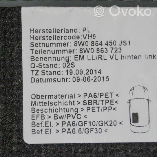 Audi A4 S4 B9 Set di tappetini per auto 