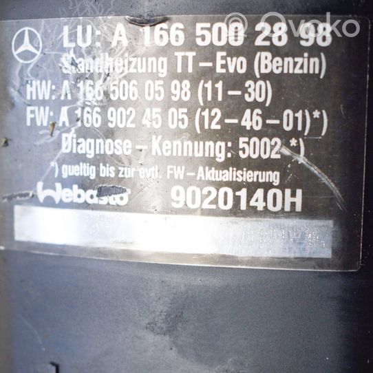 Mercedes-Benz GL X166 Auxiliary pre-heater (Webasto) 