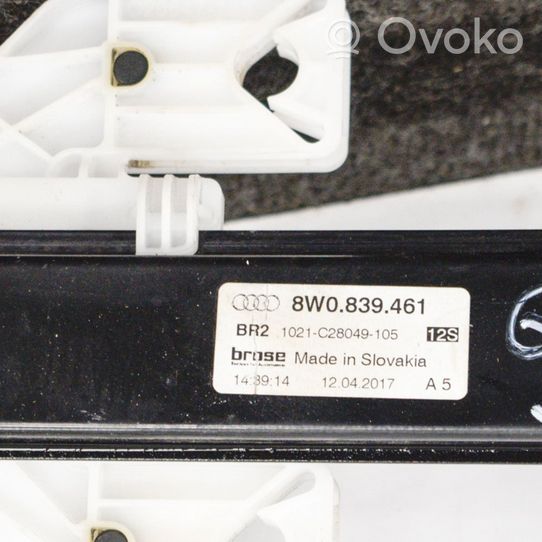 Audi A4 S4 B9 Elektryczny podnośnik szyby drzwi tylnych 8W0839461