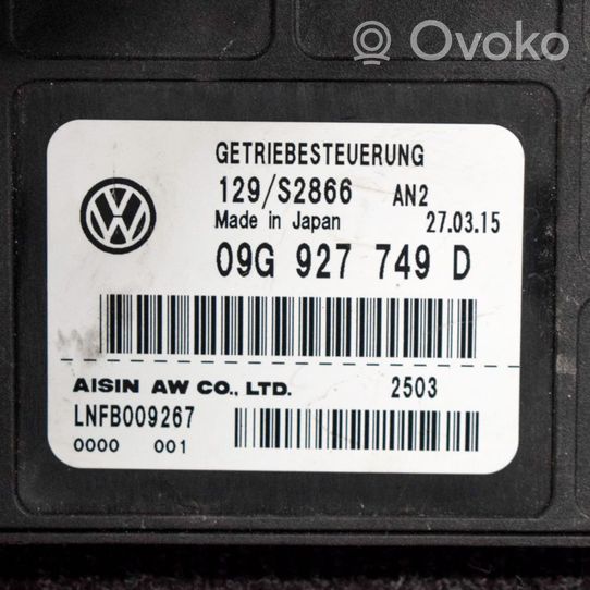 Volkswagen Golf VII Sterownik / Moduł skrzyni biegów 09G927749D