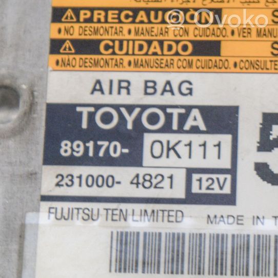 Toyota Hilux (AN10, AN20, AN30) Centralina/modulo airbag 2310004821