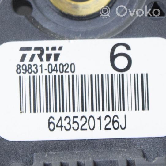 Toyota Hilux (AN10, AN20, AN30) Czujnik uderzenia Airbag 8983104020