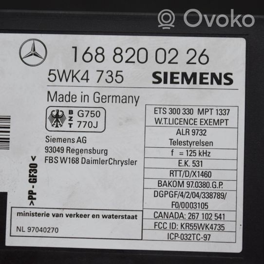 Mercedes-Benz Vaneo W414 Moduł / Sterownik immobilizera A1688200226