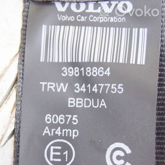 Volvo XC60 Takaistuimen turvavyö 39818864