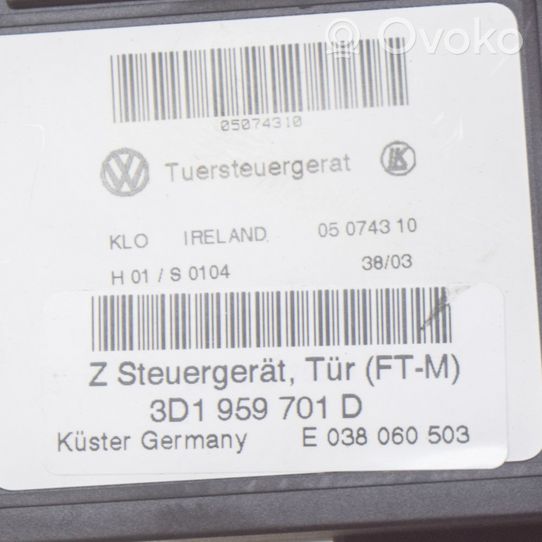 Volkswagen Phaeton Etuoven ikkunan nostomoottori E038060503