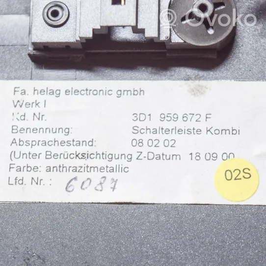 Volkswagen Phaeton Muut kytkimet/nupit/vaihtimet 3D1959672F