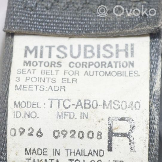 Mitsubishi L200 Pas bezpieczeństwa fotela tylnego TTCAB0MS040