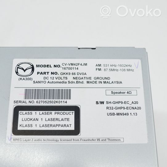 Mazda 6 Unità principale autoradio/CD/DVD/GPS GKK966DV0A