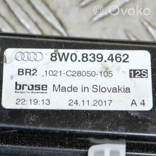 Audi A4 S4 B9 Elektryczny podnośnik szyby drzwi tylnych 8W0839462