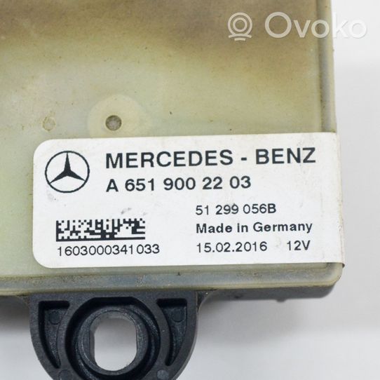 Mercedes-Benz A W176 Hehkutulpan esikuumennuksen rele A6519002203