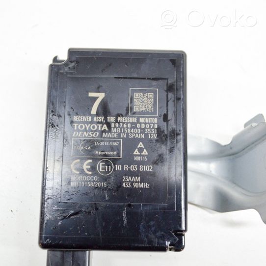 Toyota Yaris Sterownik / Moduł kontroli ciśnienia w oponach MB1584003531