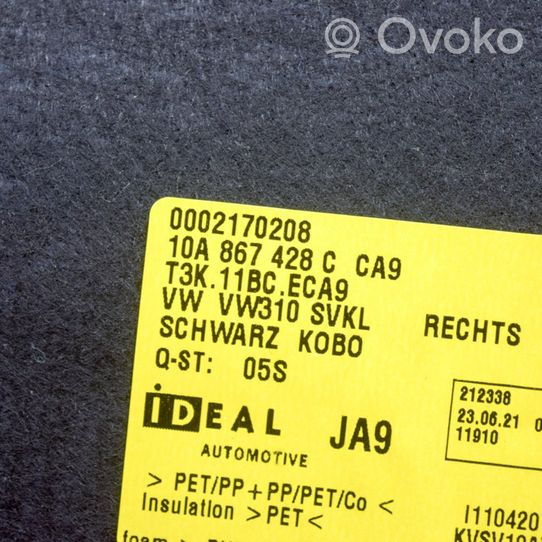 Volkswagen ID.3 Tavaratilan sivuverhoilu 10A867428C