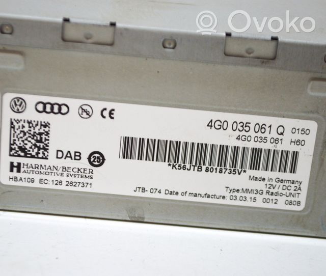 Audi A7 S7 4G Panel / Radioodtwarzacz CD/DVD/GPS 4G0035061