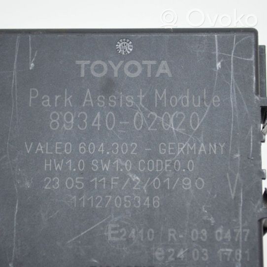Toyota Auris 150 Parkavimo (PDC) daviklių valdymo blokas 8934002020
