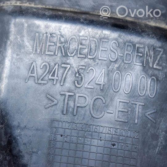 Mercedes-Benz A W177 Protezione anti spruzzi/sottoscocca del motore A2475240000