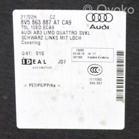 Audi A3 S3 8V Dolny panel schowka koła zapasowego 8V5863887AT