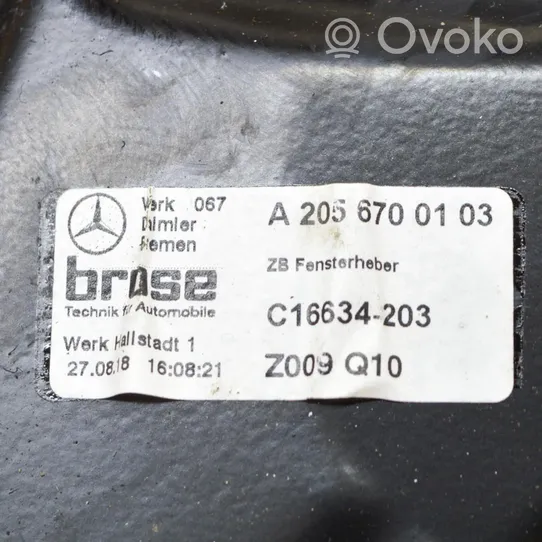 Mercedes-Benz C AMG W205 Mécanisme lève-vitre de porte arrière avec moteur C16634203