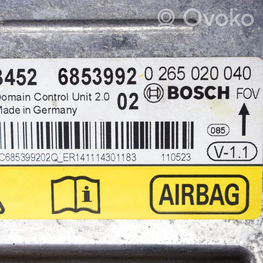BMW X3 F25 Airbag control unit/module 0265020040