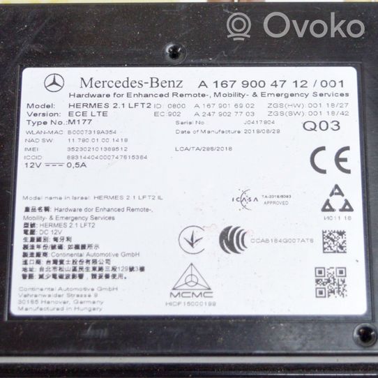 Mercedes-Benz EQC Module unité de contrôle Bluetooth A1679004712