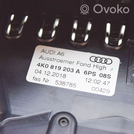 Audi A6 S6 C8 4K Muu keskikonsolin (tunnelimalli) elementti 4K0863915