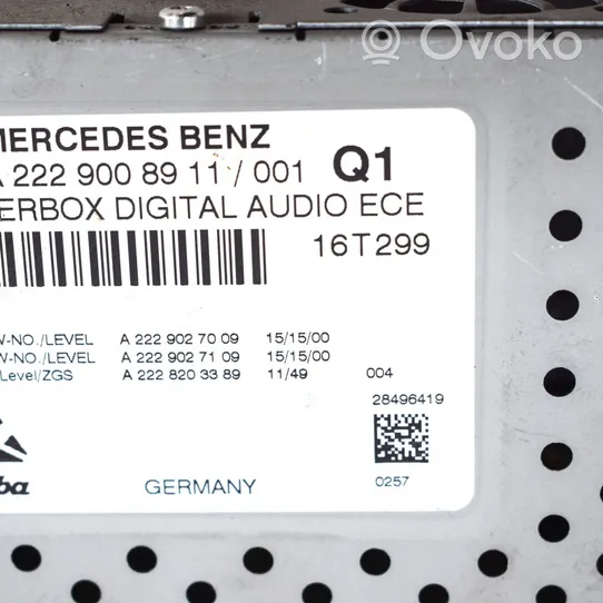 Mercedes-Benz E W213 Audio HiFi garso valdymo blokas A2229008911