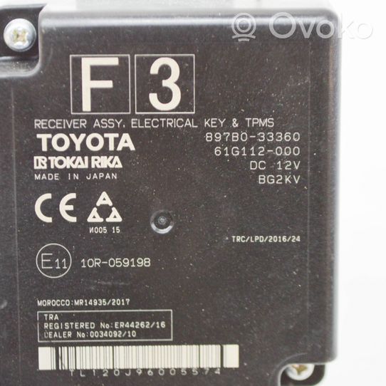 Toyota Camry VIII XV70  Avaimettoman käytön ohjainlaite/moduuli 897B033360