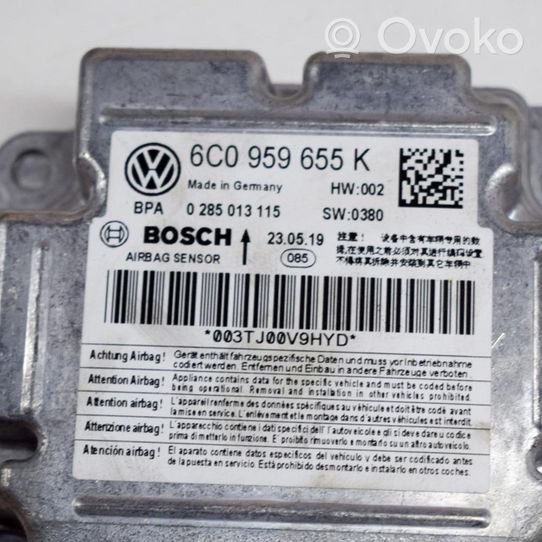 Skoda Fabia Mk3 (NJ) Module de contrôle airbag 6C0959655K