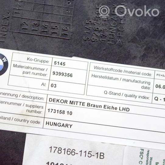 BMW i3 Ramka schowka deski rozdzielczej 9399356