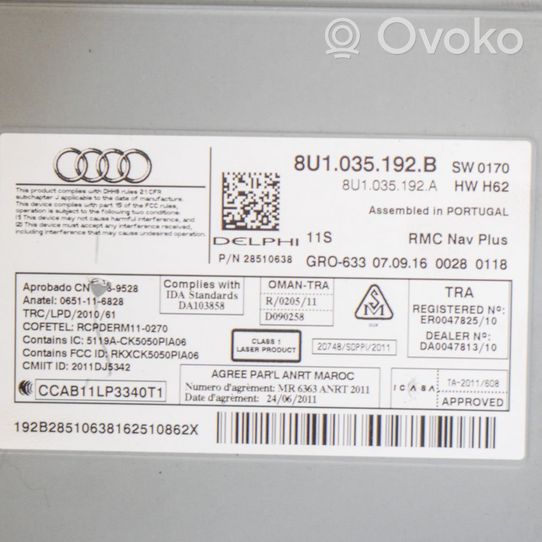 Audi Q3 8U Unité principale radio / CD / DVD / GPS GRO633