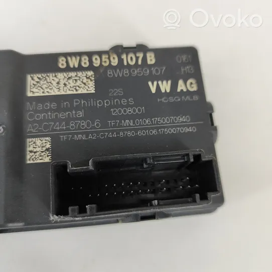 Audi A5 Sterownik / Moduł elektrycznej klapy tylnej / bagażnika 8W8959107B