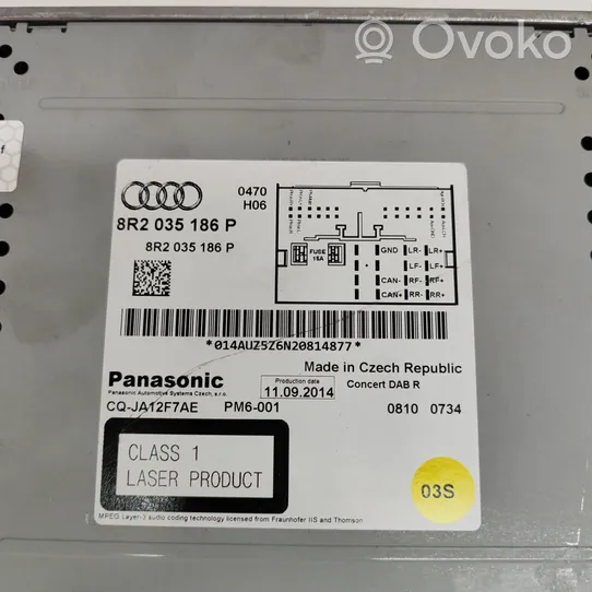 Audi Q5 SQ5 Radio/CD/DVD/GPS-pääyksikkö 8R2035186P