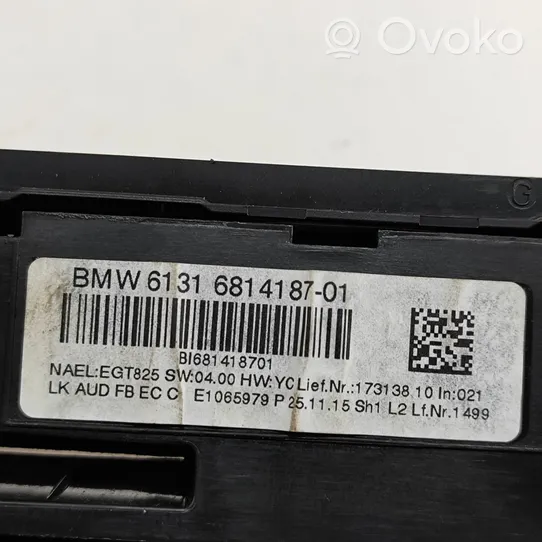 BMW 3 F30 F35 F31 Interior fan control switch 6814187