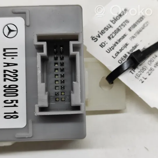 Mercedes-Benz C W205 Module d'éclairage LCM A2229014103