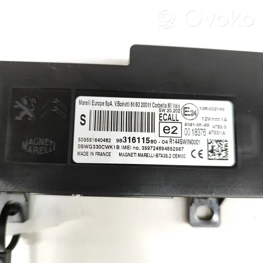 Opel Corsa F Bluetoothin ohjainlaite/moduuli 9831611580