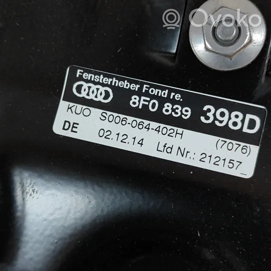 Audi A5 8T 8F El. Lango pakėlimo mechanizmo komplektas 8F0839398D