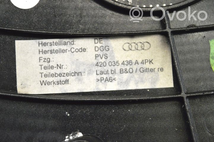 Audi R8 42 Kojelaudan keskiosan kaiuttimen suoja 420035436A