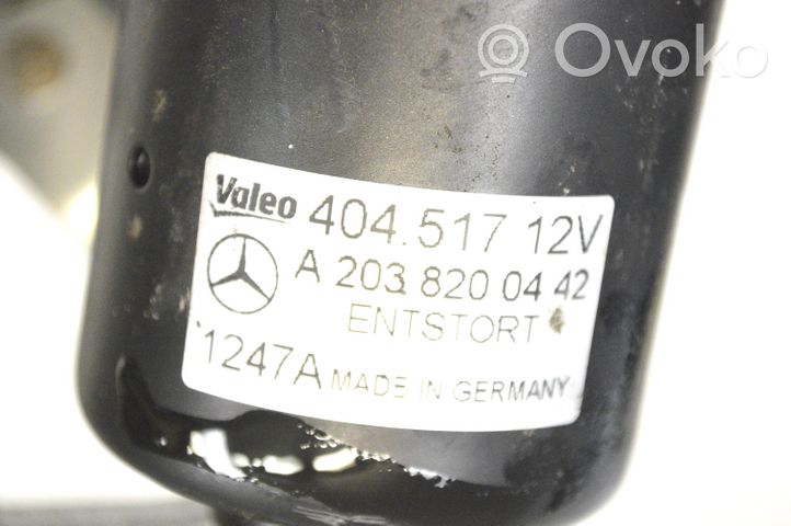 Mercedes-Benz CLK A209 C209 Tringlerie et moteur d'essuie-glace avant A2038200442