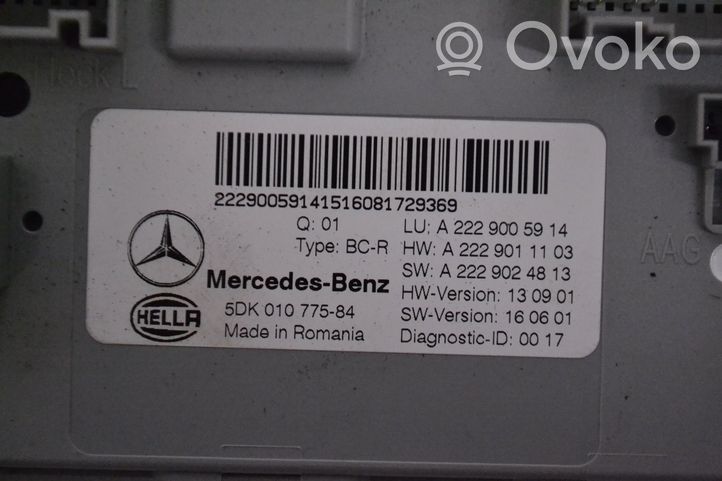 Mercedes-Benz C W205 Module de contrôle carrosserie centrale A2229024813