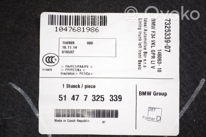 BMW 3 GT F34 Garniture panneau latérale du coffre 7325345