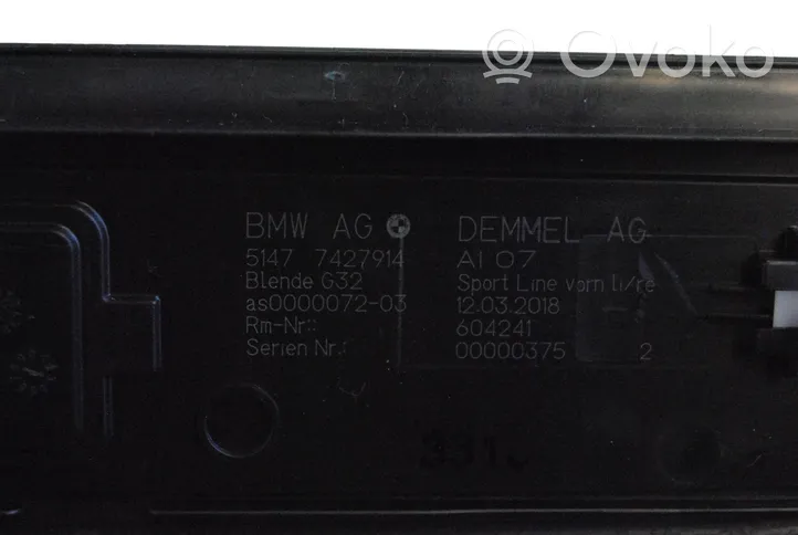 BMW 6 G32 Gran Turismo Priekinio slenksčio apdaila (vidinė) 7427914