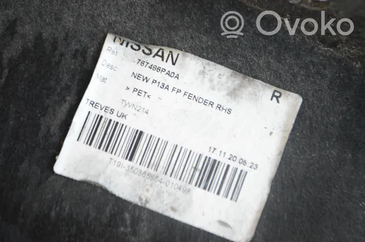 Nissan Juke II F16 Takapyörän sisälokasuojat 767486PA0A