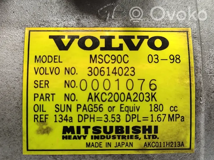 Volvo S40, V40 Kompresor / Sprężarka klimatyzacji A/C 30614023