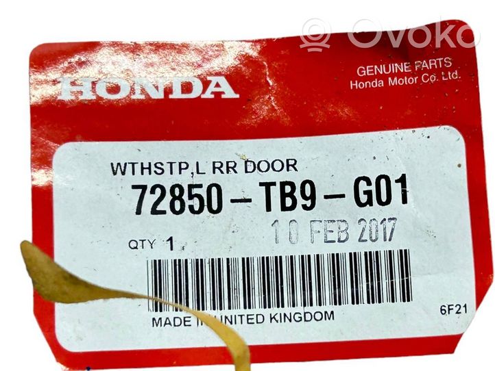 Honda CR-V Gumowa uszczelka drzwi tylnych 72850TB9G01