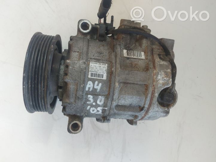 Audi A4 S4 B6 8E 8H Ilmastointilaitteen kompressorin pumppu (A/C) 8H0260805B