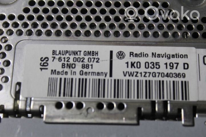 Volkswagen Eos Radio/CD/DVD/GPS-pääyksikkö 1K0035197