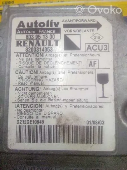 Renault Kangoo I Module de contrôle airbag 8200314053