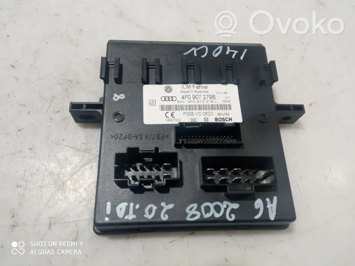 Audi A6 S6 C6 4F Unidad de control/módulo del bloqueo de puertas 4F0907279B